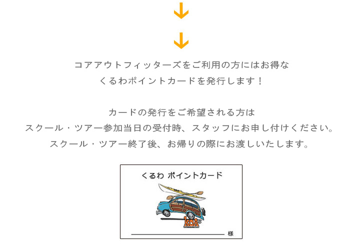 ポイントサービスをご利用の方には、くるわポイントカードはっこうします。