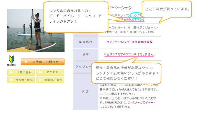 スクール詳細の見方